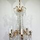 6 Light Bronze And Crystal Chandelier