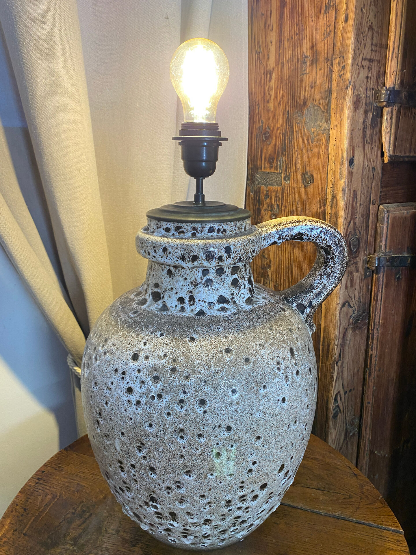 Lamp, large model, fat lava ceramic, West Germany