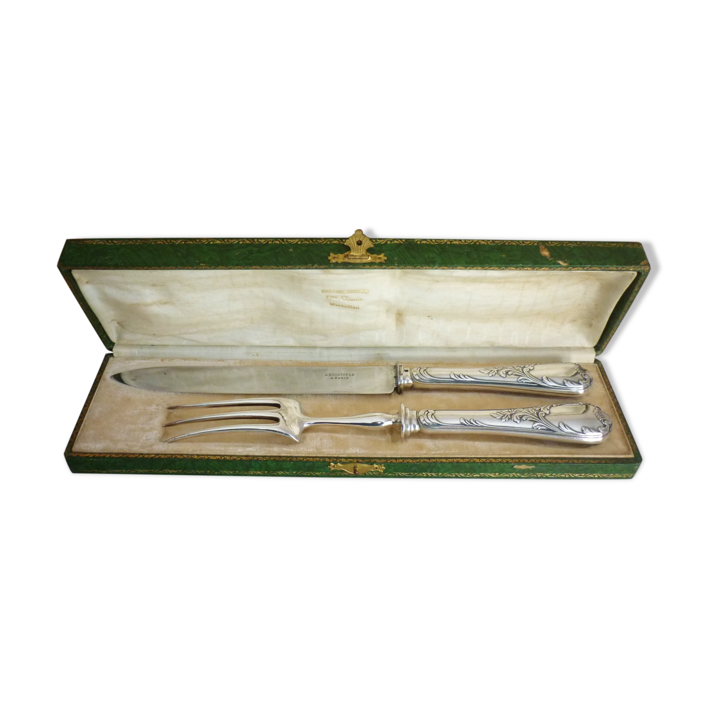 Service, covered to cut, leg christofle old model louis xv around 1900