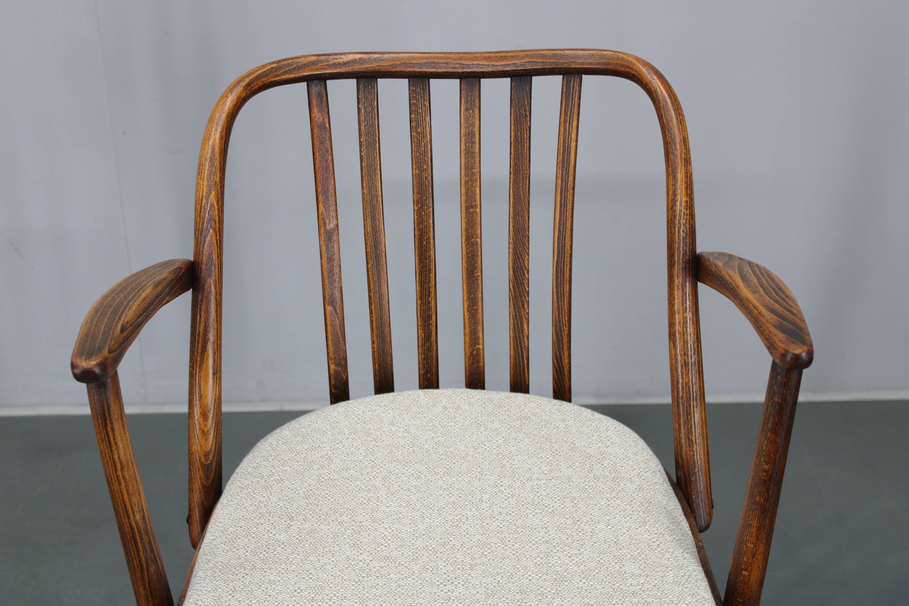 1960s Antonin Suman Set of Six Beech Dining Chairs, Restored