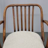 1960s Antonin Suman Set of Six Beech Dining Chairs, Restored