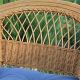 5-piece rattan salon 70/80 year jungle fabric