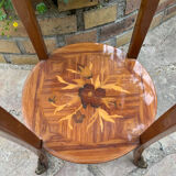 Marquetry pedestal table
