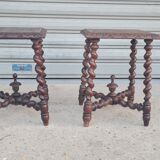 Pair of English oak bedside tables