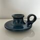 XL blue stoneware candlestick