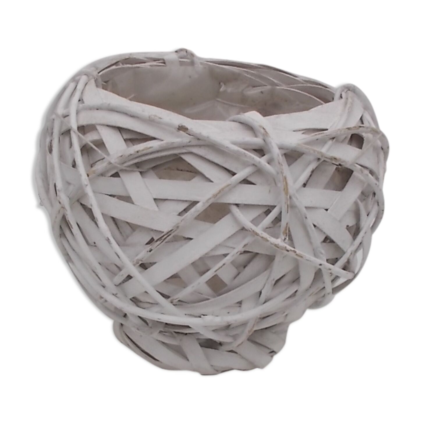 Round wicker cache pot