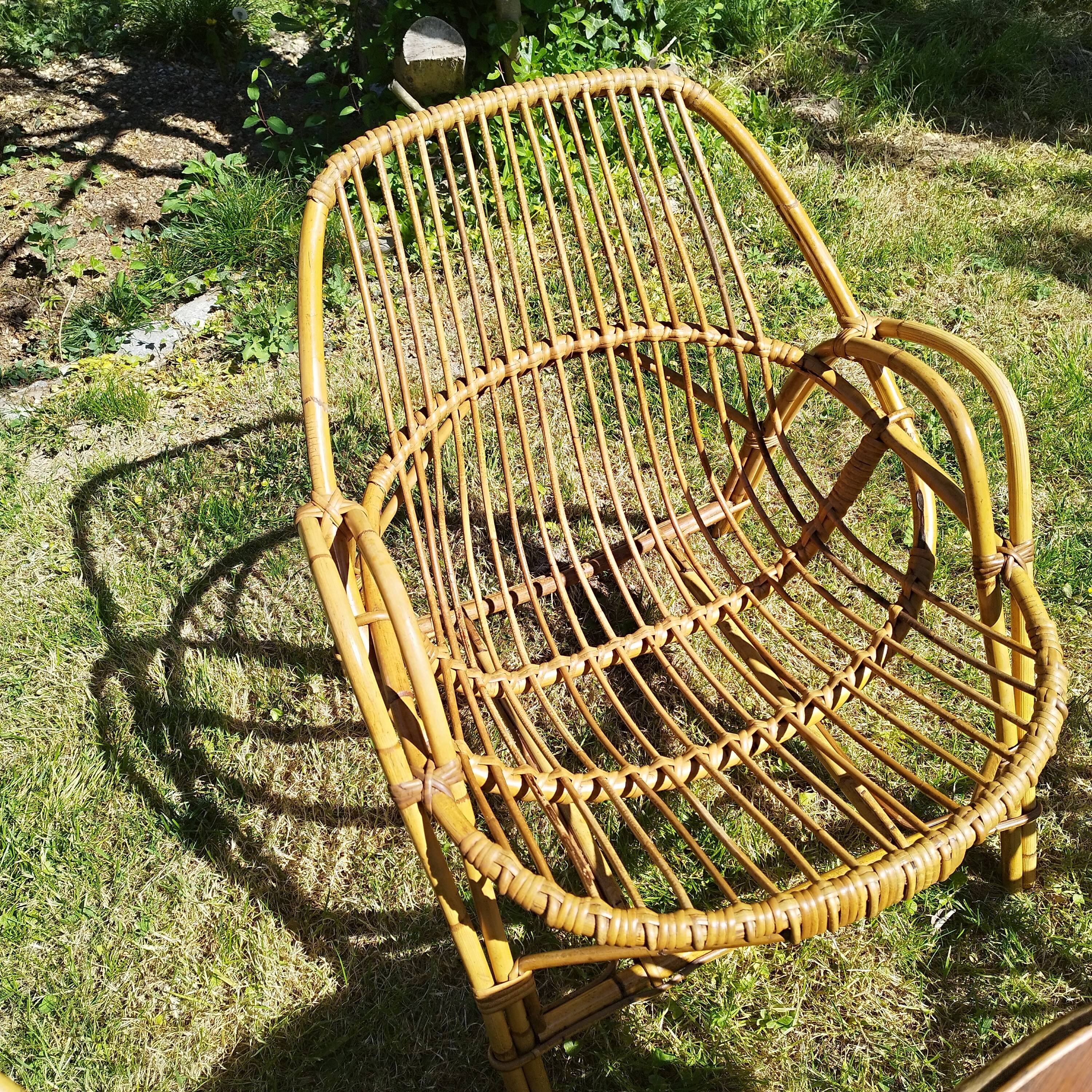 Vintage rattan lounge set