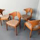 Set of 4 organic dining chairs, solid teak wood by Kai Kristiansen for Schou Andersen, Denmark, 1970s
