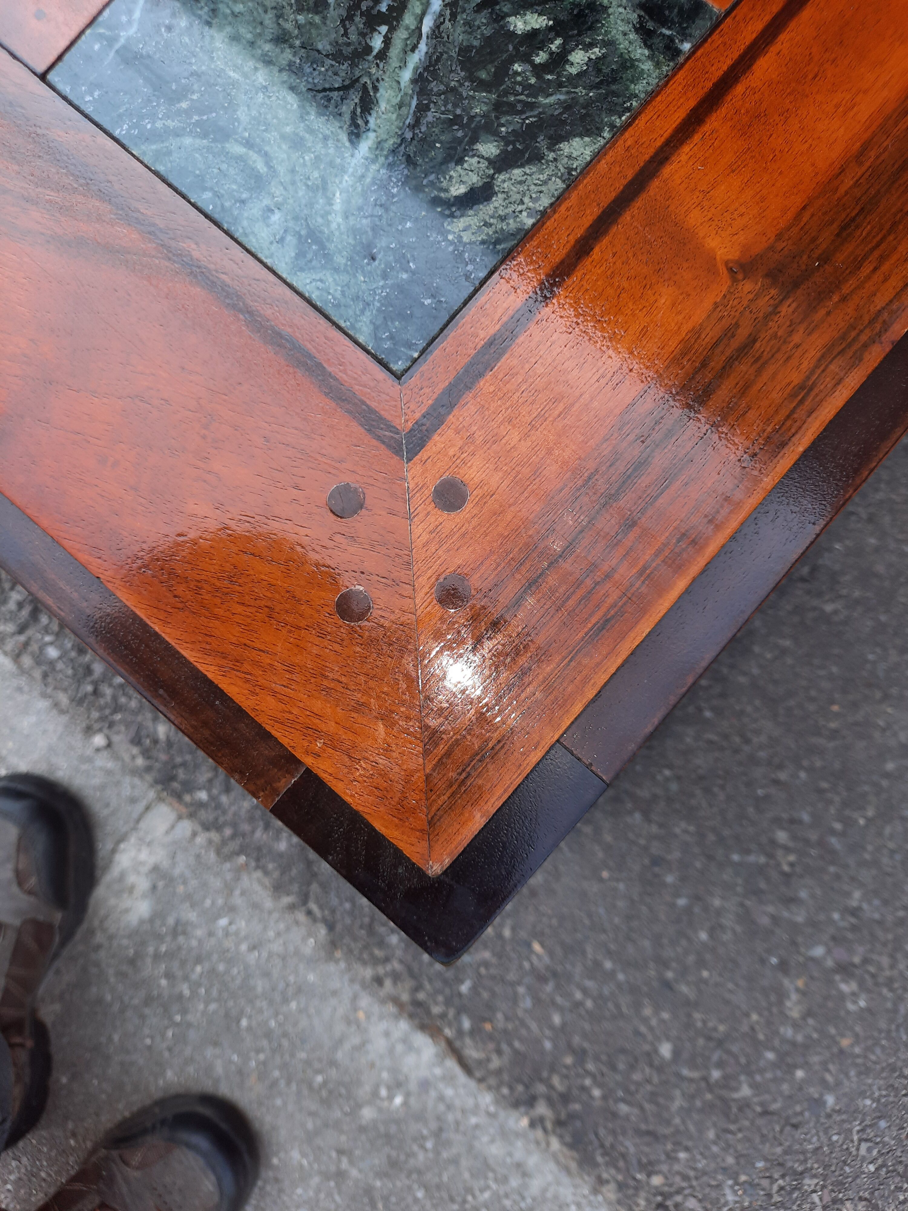 Contemporary coffee table wood and marble