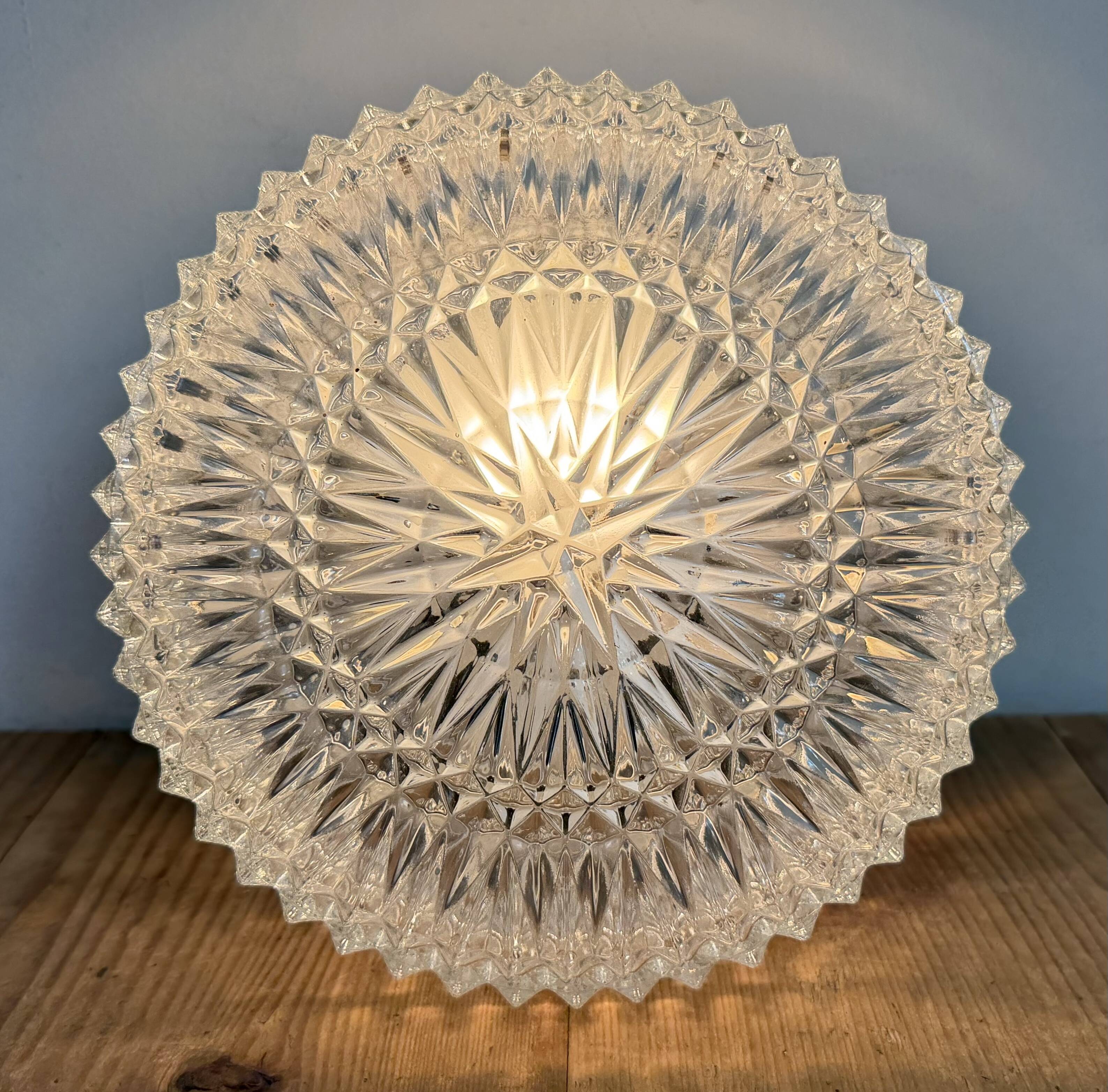 Vintage Glass Wall Or Ceiling Light, 1970s