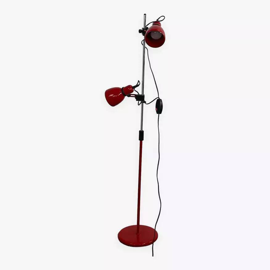 80s chrome metal floor lamp