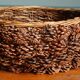 XL handmade wicker & pine cone Adirondack basket, circa 1930.