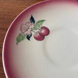 4 assiettes à dessert Longwy vintage en faïence grand feu