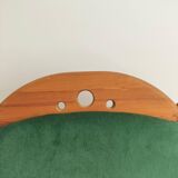 Rocking-chair scandinave bois & velours de mohair