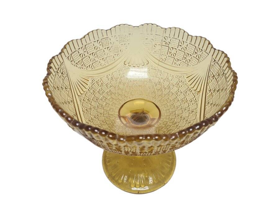 Fruit bowl on stand from Ząbkowice Glassworks, 1970s