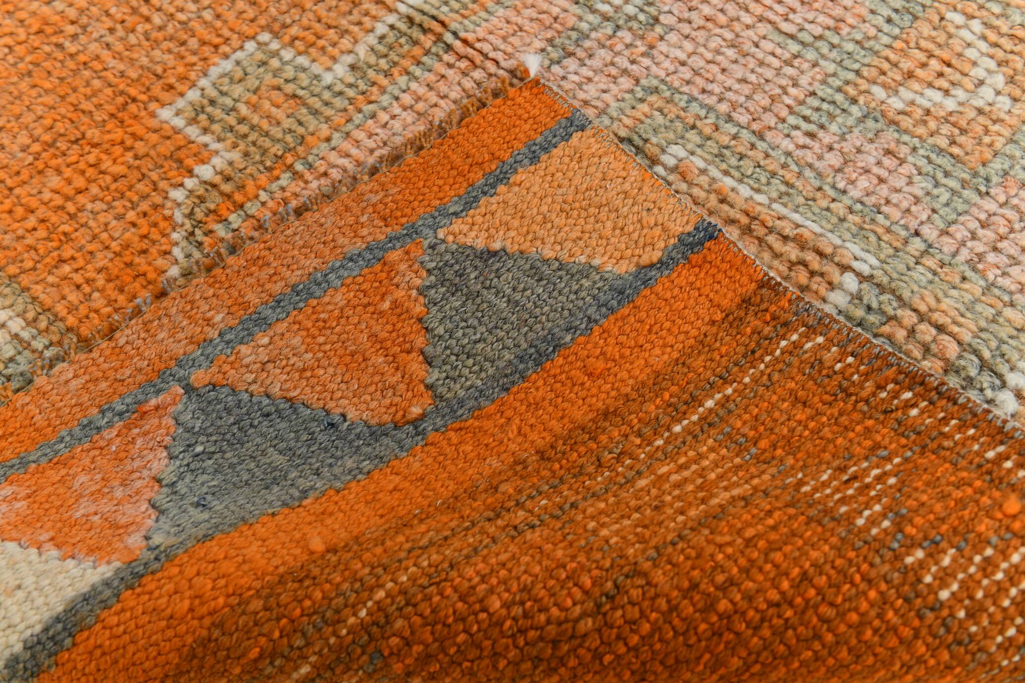 3x11 Orange & Green Oriental Vintage Runner Rug, 85x347Cm