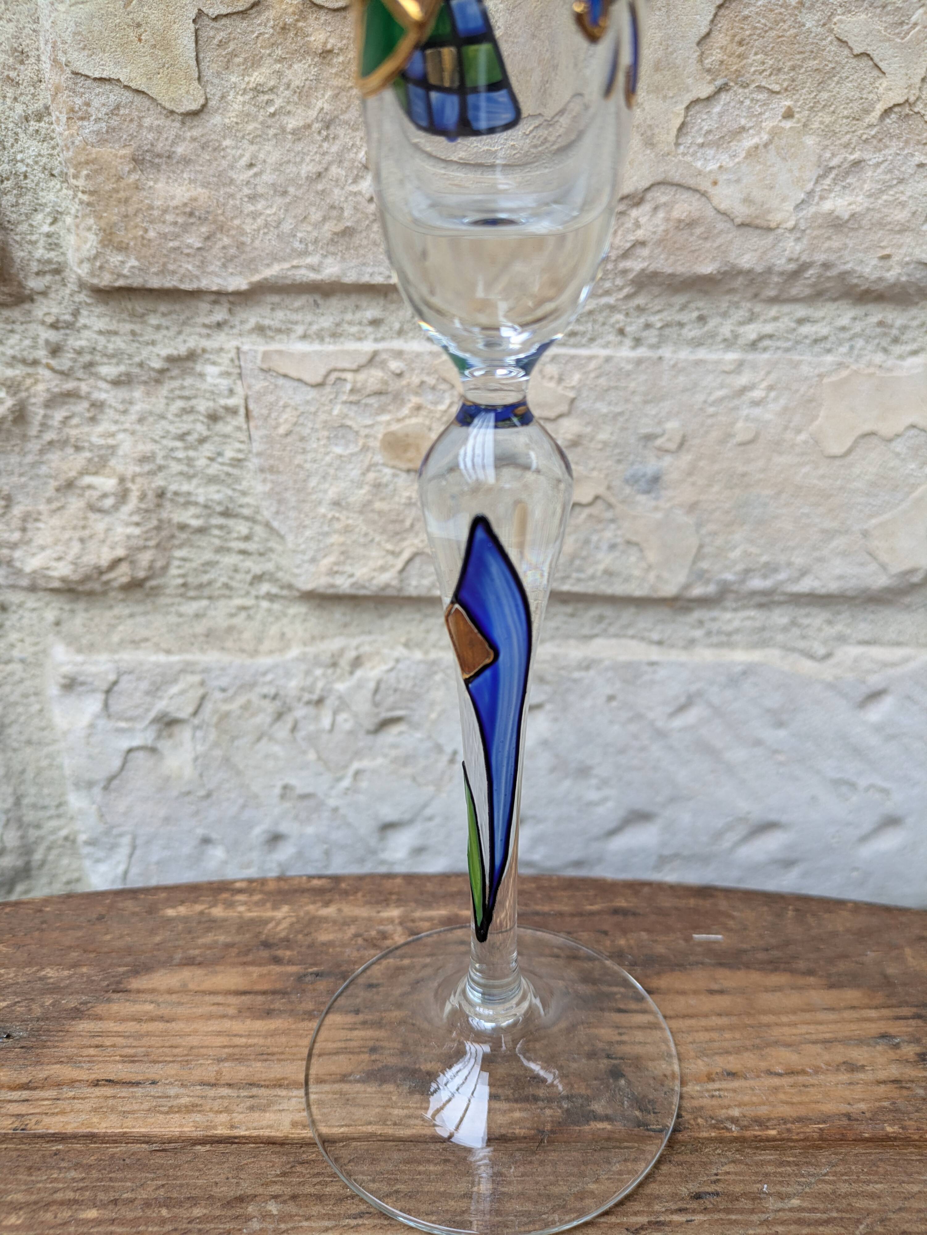 Flute à champagne Paul Nagel collection rêveries modèle Nautilus peint main