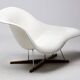 Early 2001 Vitra Eames La Chaise – Labeled, Sculptural Bone-White Patina