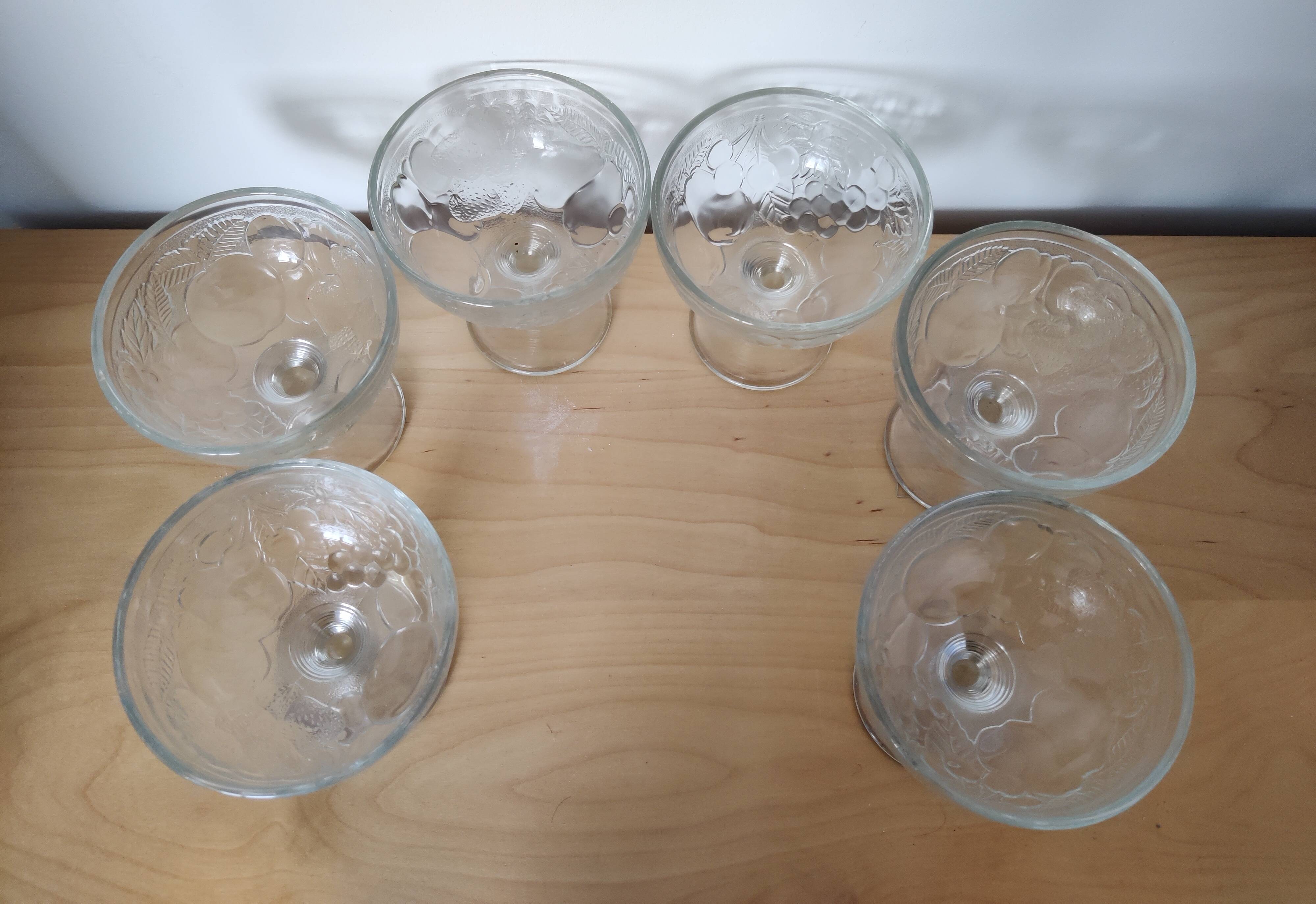 set of 6 thick glass ice cups decor vintage fruits