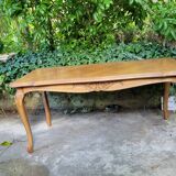 Louis XV coffee table in oak and cherry marquetry.