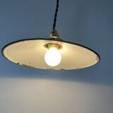 Industrial enameled sheet metal pendant light