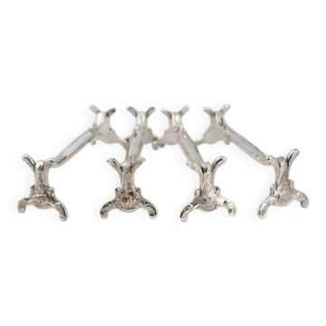 Christofle Chrysanthème, 4 silver-plated knife rests, excellent condition.
