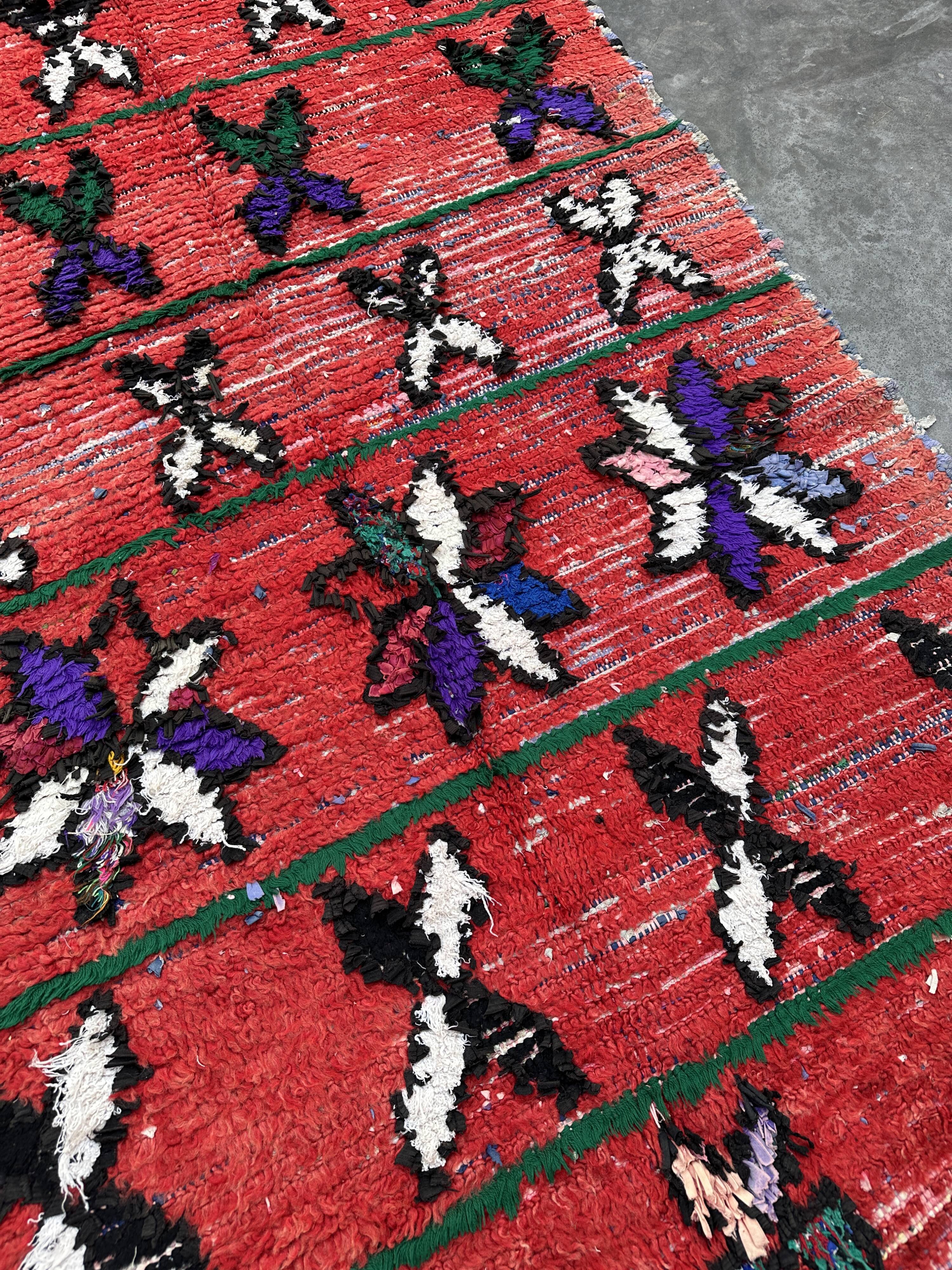 Red Boujad Moroccan rug - 10 x 237 cm