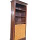 Vintage wooden library with storage chest/basket.