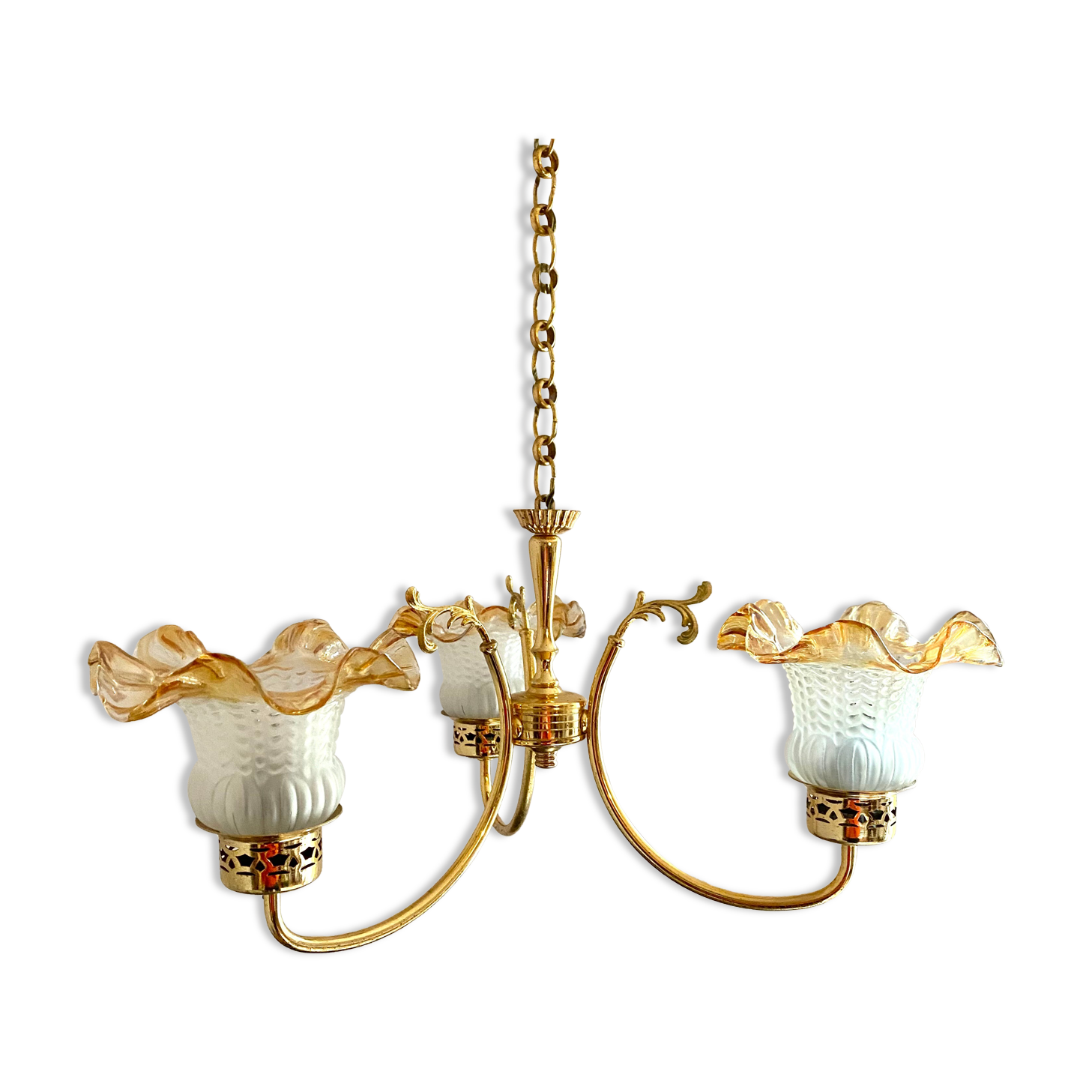 Lustre vintage doré 3 branches