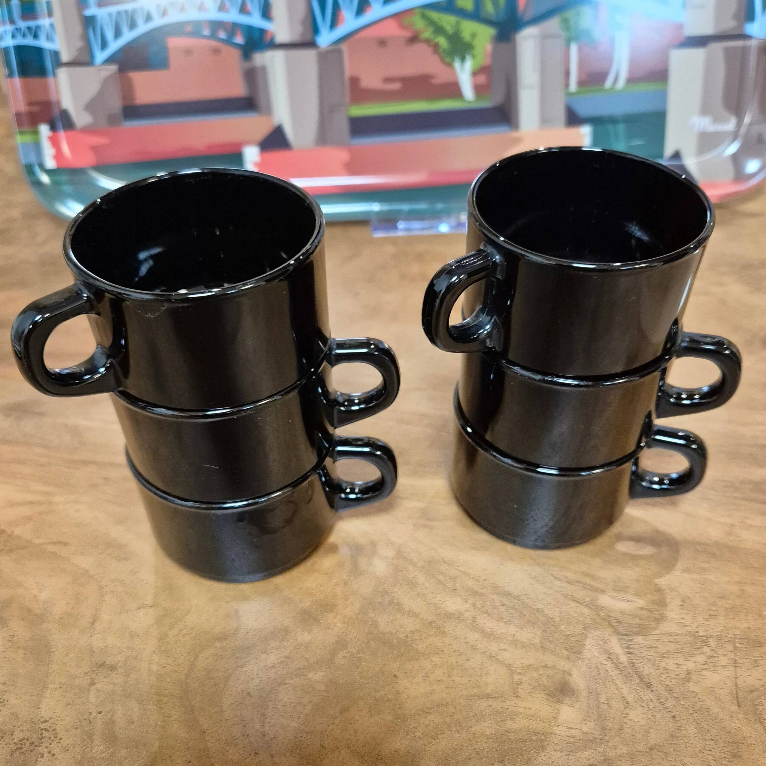 Ensemble de six tasses expresso Arcoroc vintage