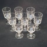8 anciens verres a vin en cristal de baccarat taillé gravure 10742