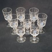 8 antique baccarat crystal wine glasses cut engraved 10742