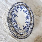 3 oval serving dishes - Dresden porcelain - Floral pattern