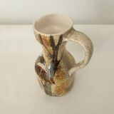 Ceramic pitcher with Pheasant motif (hunting) Signed (Signature to be identified)