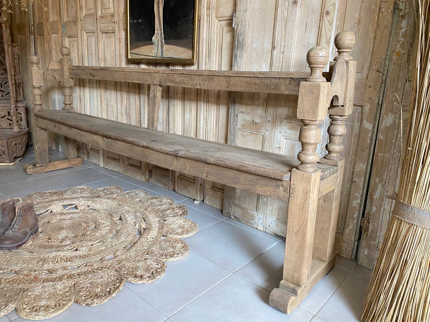 Old oak church pew