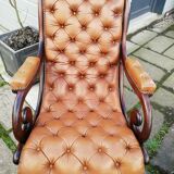 Rocking leather Chesterfield