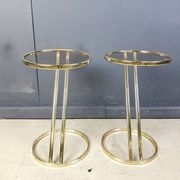 Vintage brass side tables - set of 2, 1970s