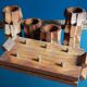 6 egg cups and their olive wood tray