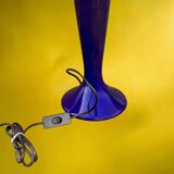 Large vintage lamp base in cobalt blue ceramic – 1960s