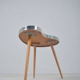 Kidney-shaped vintage side table with handmade ray pattern, 1960s