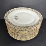 12 assiettes à dessert en porcelaine