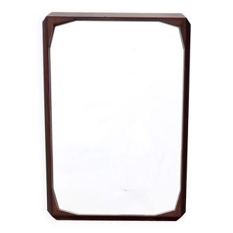 Vintage Rectangular Mirror by Dino Cavalli with Ebonized Walnut Frame, Italy