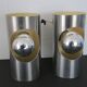 Paires appliques  tubes vintage 1970 inox satiné
