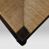 Set of six oak an wicker dining chairs by Victor Courtray