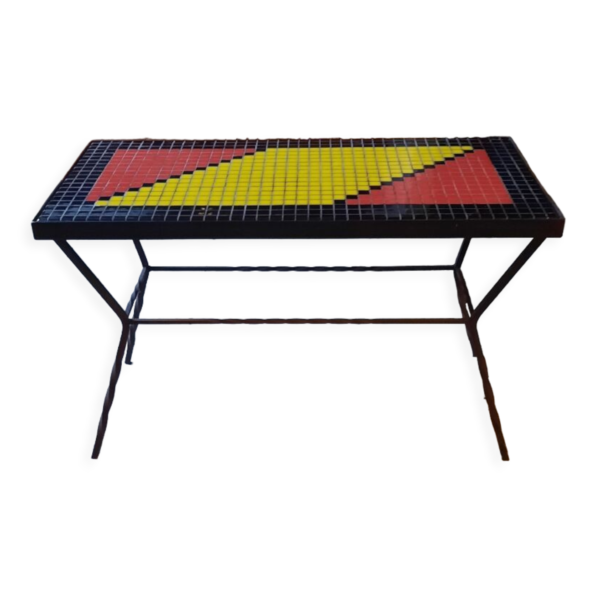 Metal coffee table and tiles year 50