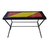 Table basse métal et carrelage année 50