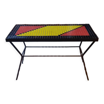 Metal coffee table and tiles year 50