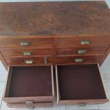 Meuble de métier 10 tiroirs en noyer