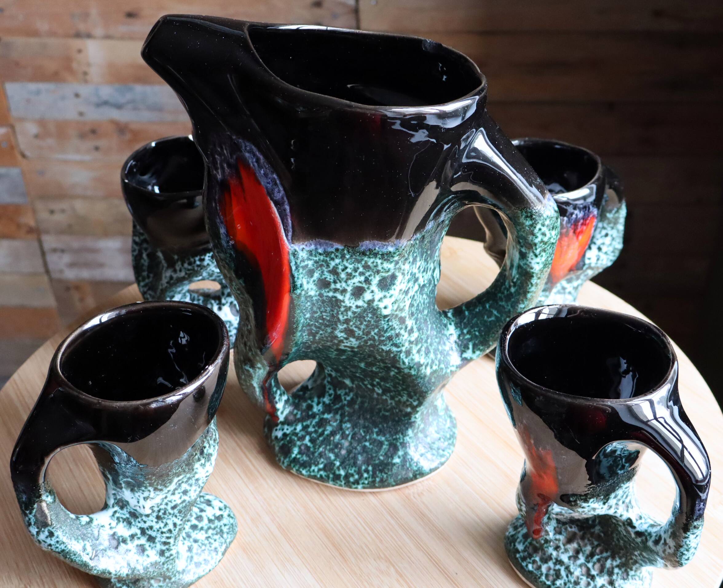 Brutalist drink service in volcanic ceramic Fat Lava (H25 cm) - 5