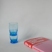 set of 4 art deco turquoise water glasses 1930